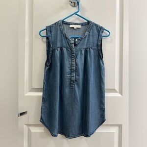 LOFT Sleeveless Chambray Top Size XS